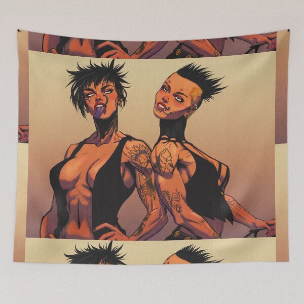 Item preview, Post apocalyptic punk girls illustration art designed and sold by Vintage Designs +.