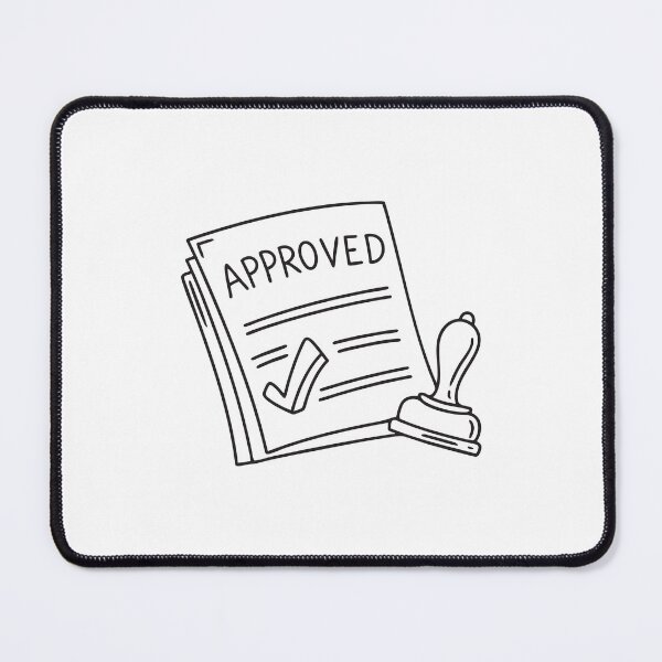 Item preview, A paper with an approved mark lying beside an inked stamp designed and sold by rasagamastore.