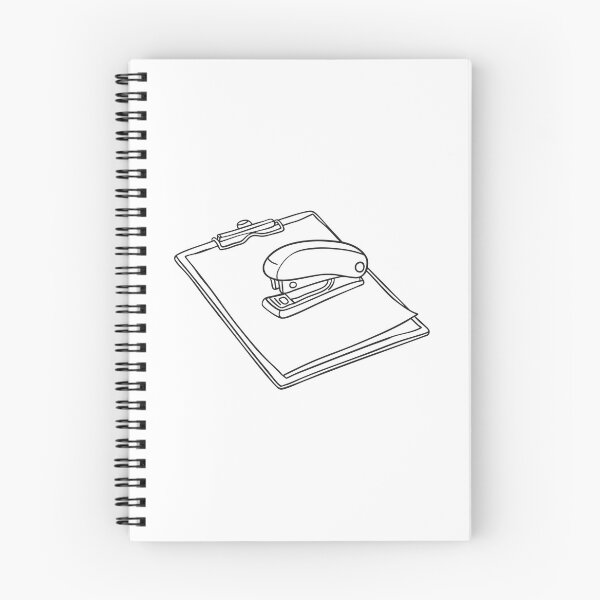 Item preview, A stapler lying on top of stack of papers on clipboard designed and sold by rasagamastore.