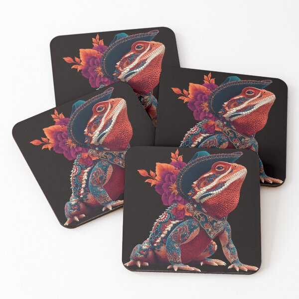 Item preview, Horned Toad | Mexican Fiesta Lizard in Cowboy Hat | Botanical Art designed and sold by CrunchyGoats.