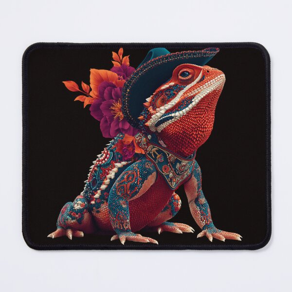 Item preview, Horned Toad | Mexican Fiesta Lizard in Cowboy Hat | Botanical Art designed and sold by CrunchyGoats.