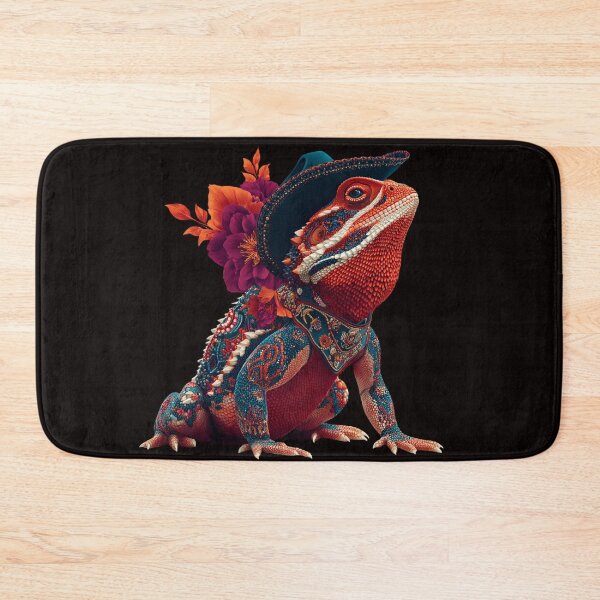 Item preview, Horned Toad | Mexican Fiesta Lizard in Cowboy Hat | Botanical Art designed and sold by CrunchyGoats.