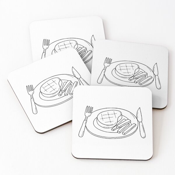 Item preview, A steak served with potato sticks on a plate designed and sold by rasagamastore.