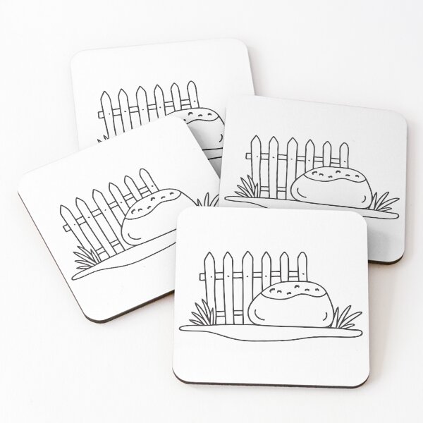 Item preview, A stone with moss beside a wooden fence designed and sold by rasagamastore.