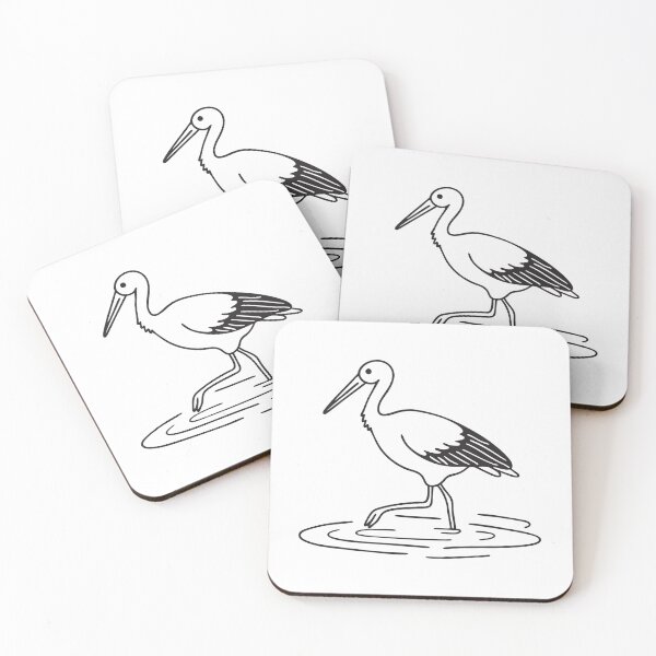 Item preview, A stork walking through shallow water designed and sold by rasagamastore.