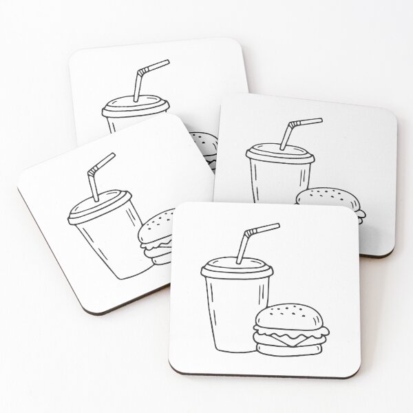 Item preview, A carton drink with bent straw with burger beside designed and sold by rasagamastore.