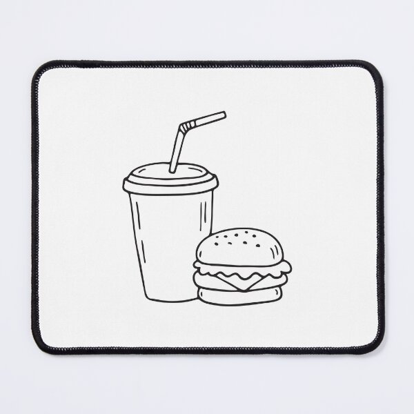 Item preview, A carton drink with bent straw with burger beside designed and sold by rasagamastore.