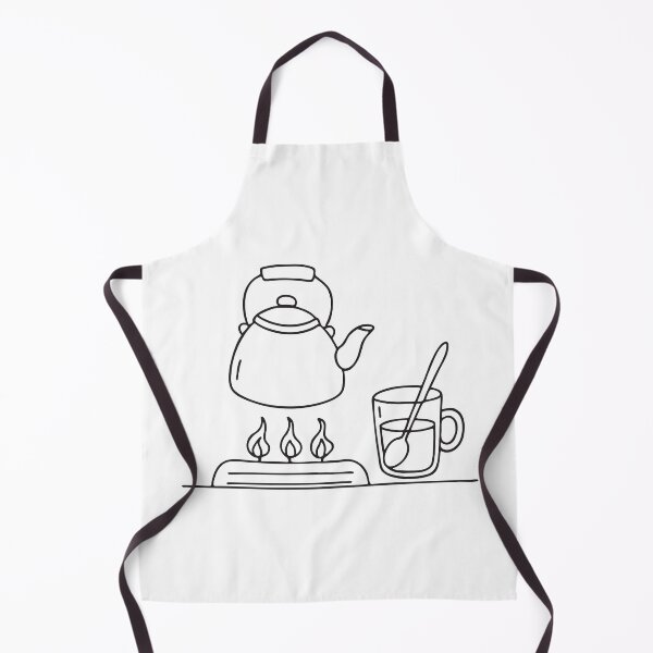 Item preview, A teapot warming on the stove with a mug with spoon nearby designed and sold by rasagamastore.