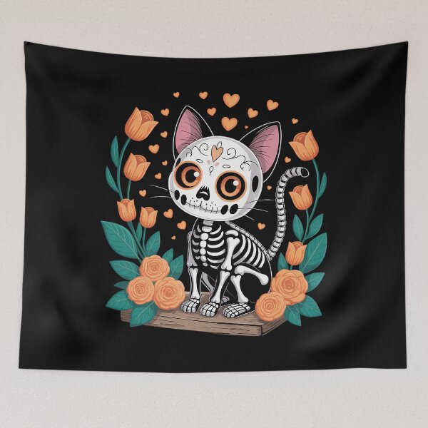 Item preview, Sugar Skull Cat Halloween designed and sold by ValerieRodrigue.