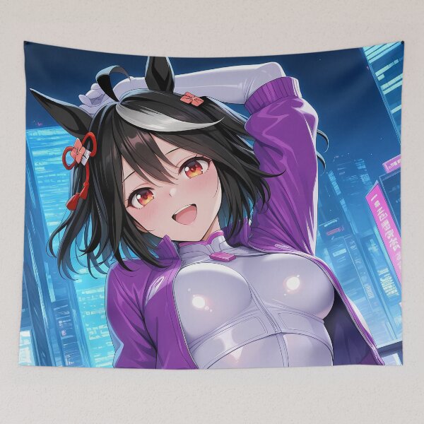 Item preview, Purple Jacket Kitasan Black Uma Musume Pretty Derby Futuristic Waifu Girl designed and sold by Cautenjari.