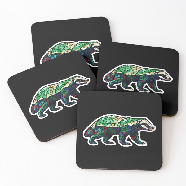 Item preview, Vibrant Stained Glass Honey Badger Mosaic Artwork Beautiful Wild Animal Design designed and sold by bvdesignart.