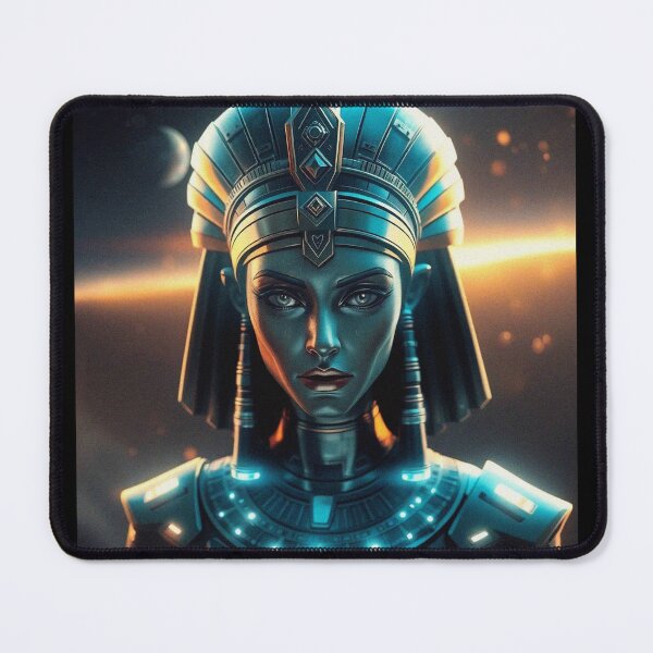 Item preview, Futuristic Queen of the Nile cool ancient Egyptian inspired portrait art designed and sold by Vintage Designs +.