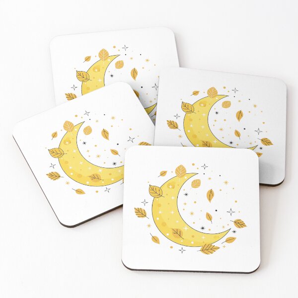 Item preview, Golden Autumn Moon with Falling Leaves – Cozy Night Sky Illustration designed and sold by Iras-Art-Corner.