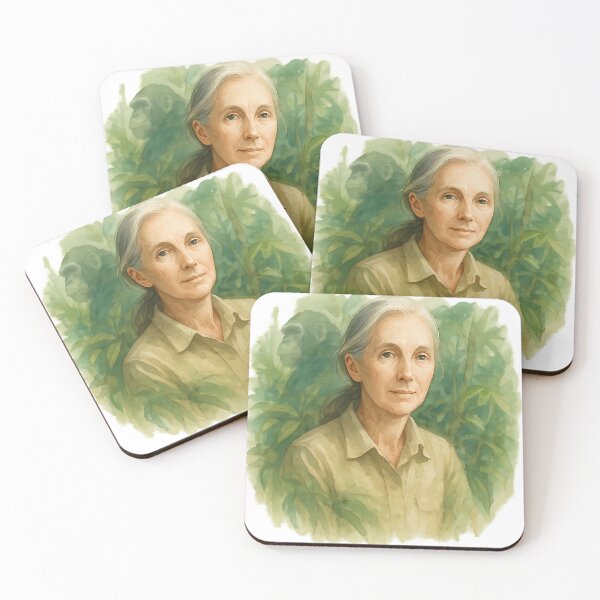 Item preview, Jane and Fifi - Tribute illustration Jane Goodall designed and sold by KristaGreenfe.