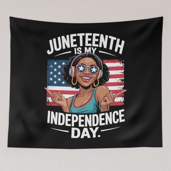 Item preview, American flag with juneteenth is my independence day designed and sold by Formatage.