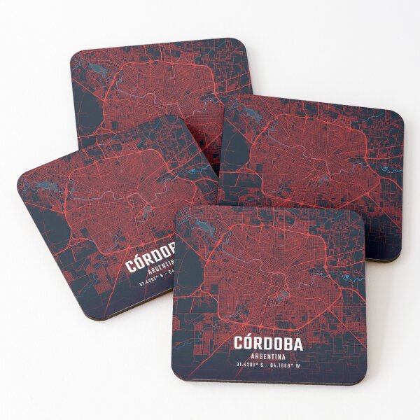 Item preview, Córdoba Red & Blue Minimalist Map designed and sold by HomeLivingCo.