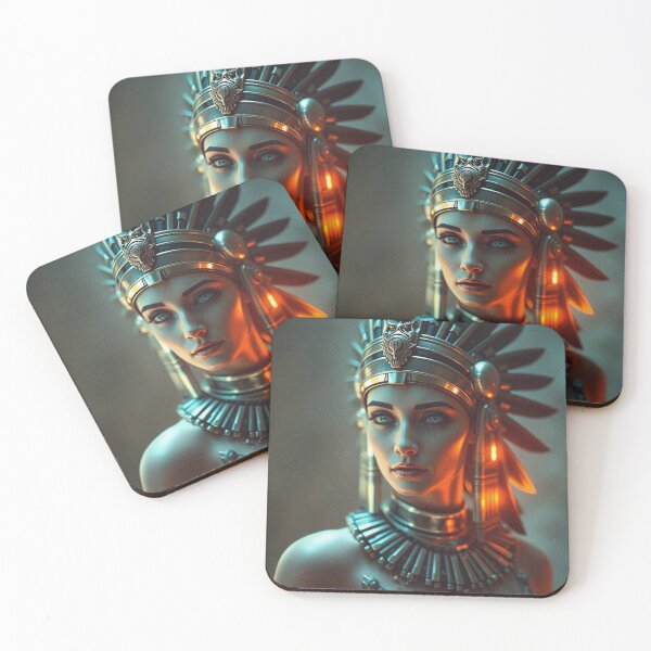 Item preview, Queen of the Nile cool ancient Egyptian inspired portrait art designed and sold by Vintage Designs +.