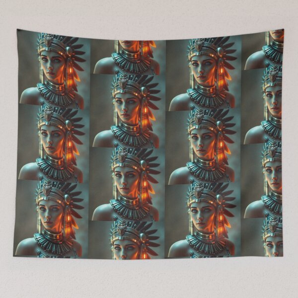 Item preview, Queen of the Nile cool ancient Egyptian inspired portrait art designed and sold by Vintage Designs +.