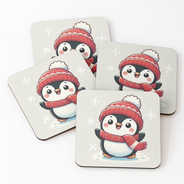 Item preview, Cozy Christmas Penguin – Cute Holiday Penguin with Scarf & Beanie designed and sold by Iras-Art-Corner.