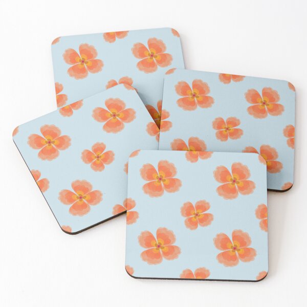 Item preview, Design of orange floral fabric pattern designed and sold by Toyney.