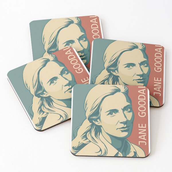 Item preview, Jane Goodall Primatologist Women In Science Portrait Art designed and sold by KristaGreenfe.