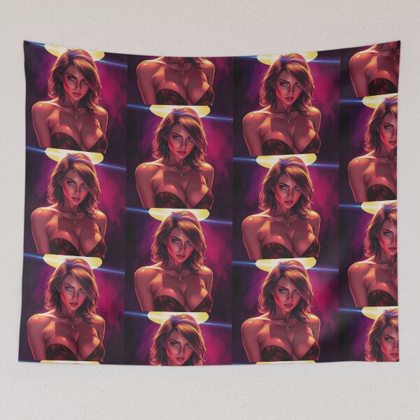 Item preview, Dramatic model illustration beautiful woman pop art designed and sold by Vintage Designs +.