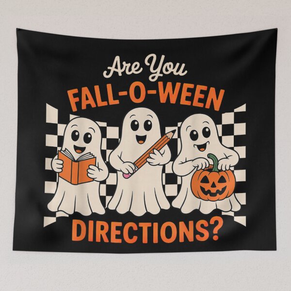 Item preview, Cute Ghost Fall O Ween Directions Funny Halloween Pun T-Shirt for Kids designed and sold by NguboNorento.