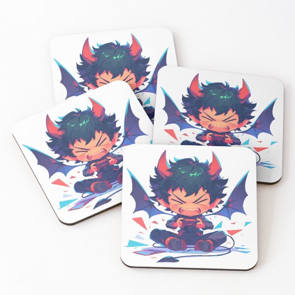 Item preview, Akira Fudo Devilman Crybaby Anime Cute Chibi Playing Video Game designed and sold by earlobejerk.