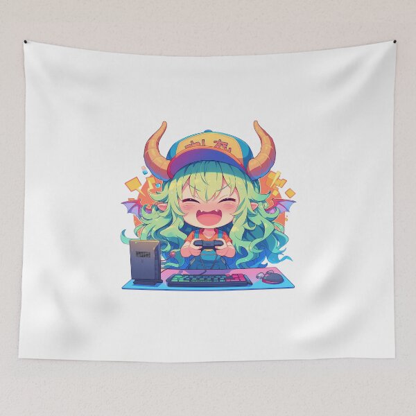 Item preview, Lucoa Miss Kobayashi Dragon Maid Anime Girl Cute Chibi Playing Video Game designed and sold by earlobejerk.