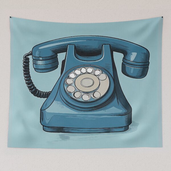 Artikelvorschau, Retro-Telefon mit Wählscheibe, blaugrün entworfen und verkauft von LanaGustavsson.