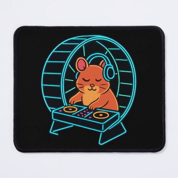 Item preview, Neon Hamster DJ Spinning the Wheels designed and sold by SillyPawsStudio.