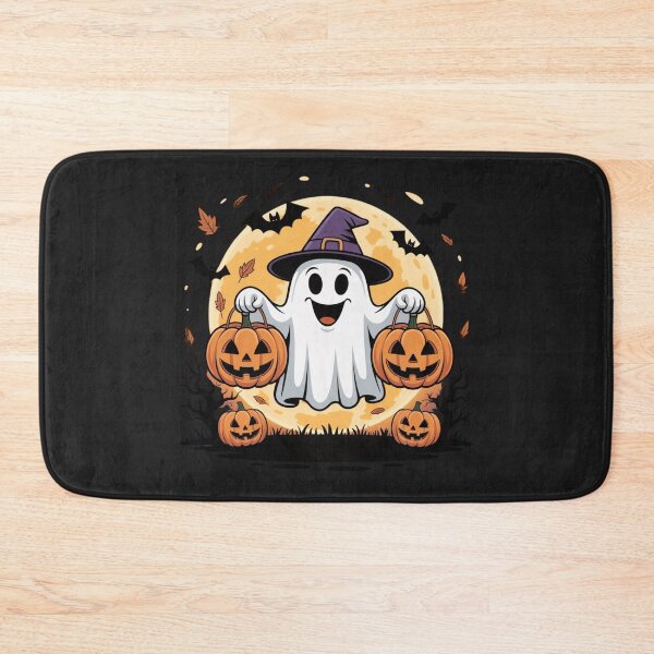 Item preview, Copy of Cute Ghost Dancing with Pumpkins | Halloween with Autumn Leaves, Full Moon and Bats designed and sold by ColorSplash123.