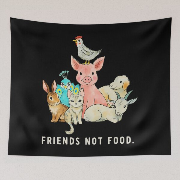Item preview, Animals are Friends not Food Pig Cow Sheep Vegan Vegetarian designed and sold by Formatage.
