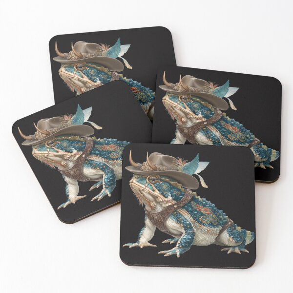 Item preview, Steampunk Horned Toad | Elegant Western Lizard in Cowboy Hat | Victorian Style designed and sold by CrunchyGoats.