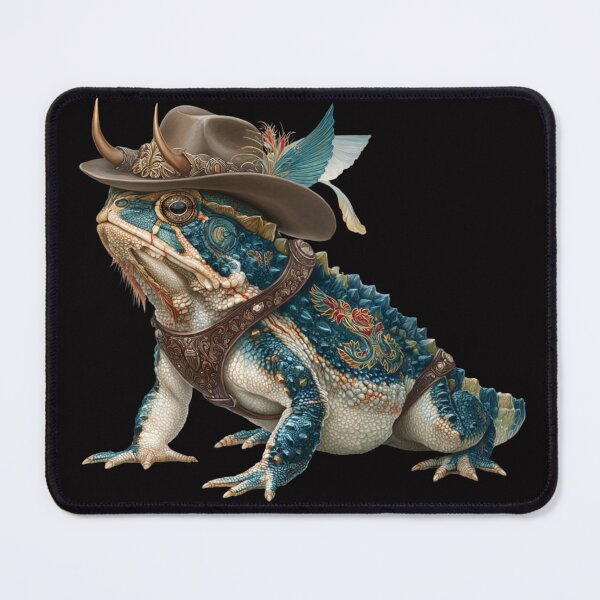 Item preview, Steampunk Horned Toad | Elegant Western Lizard in Cowboy Hat | Victorian Style designed and sold by CrunchyGoats.