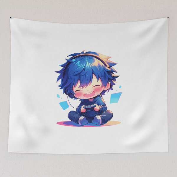Item preview, Ayato Naoi Angel Beats Anime Cute Chibi Playing Video Game designed and sold by earlobejerk.