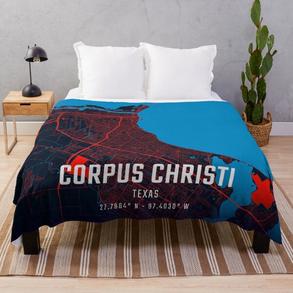 Item preview, Corpus Christi Red & Blue Minimalist Map designed and sold by HomeLivingCo.