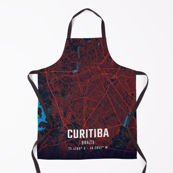 Item preview, Curitiba Red & Blue Minimalist Map designed and sold by HomeLivingCo.