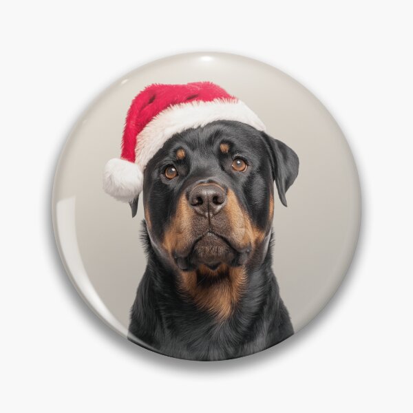 Item preview, Rottweiler dog with Christmas Hat – Festive Rottie Xmas Design designed and sold by LazyOwlStore.
