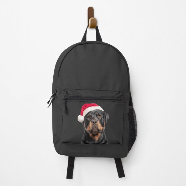 Item preview, Rottweiler dog with Christmas Hat – Festive Rottie Xmas Design designed and sold by LazyOwlStore.
