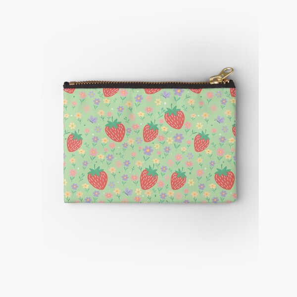 Item preview, Cute Strawberry and Floral Seamless Pattern designed and sold by LSLOOMANDSOUL.