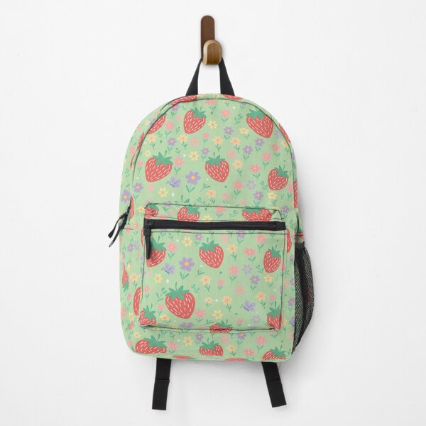 Item preview, Cute Strawberry and Floral Seamless Pattern designed and sold by LSLOOMANDSOUL.