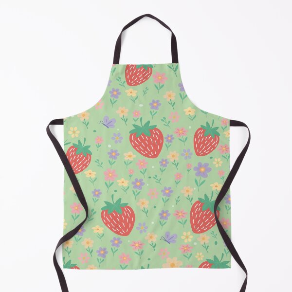 Item preview, Cute Strawberry and Floral Seamless Pattern designed and sold by LSLOOMANDSOUL.
