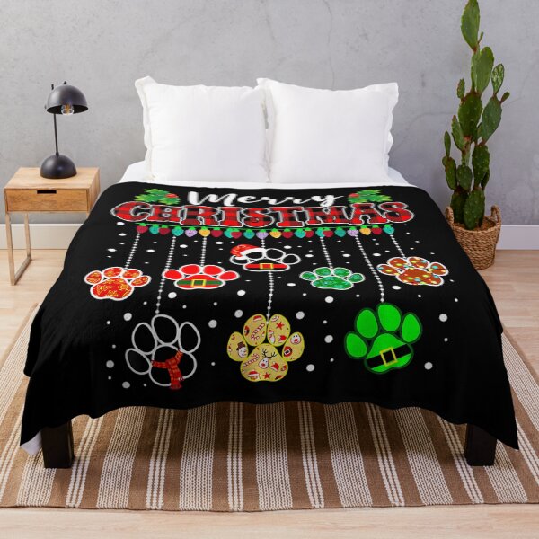 Item preview, Merry Christmas Lights Dog Paw Red Plaid Funny Dog Love Xmas designed and sold by irinotebinip.