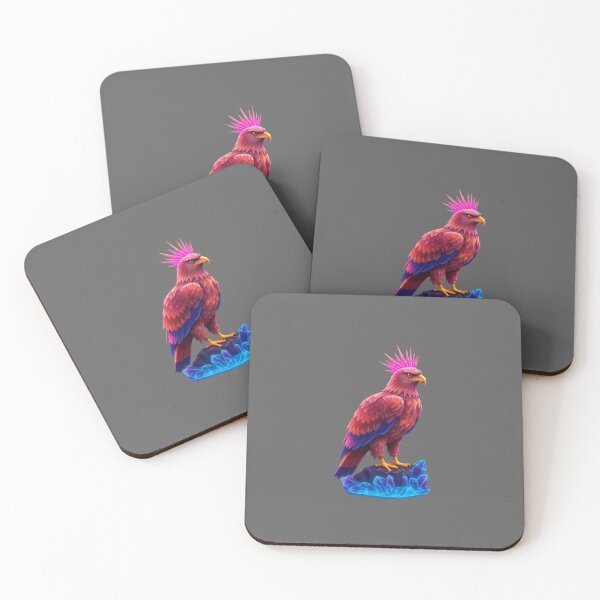 Item preview, Stylized Eagle in Retro-Futuristic Synthwave Low-Poly and Neon Design designed and sold by PixelVibe782.