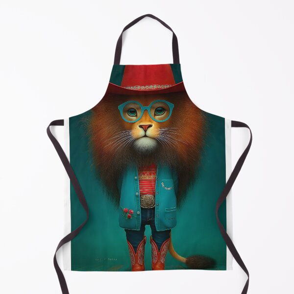 Item preview, Whimsical Lion in Cowboy Attire with Glasses designed and sold by Artessie.