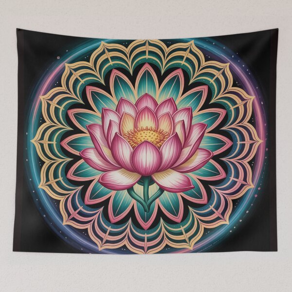 Item preview, mandala with a luminous lotus flower blooming at its center. designed and sold by Lilashakti ⭐️ ⭐️ ⭐️ ⭐️ ⭐️.