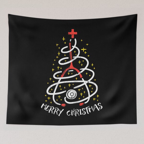 Artikelvorschau, Frohe Weihnachten Krankenschwester Weihnachten Scrub Top Stethoskop entworfen und verkauft von irinotebinip.
