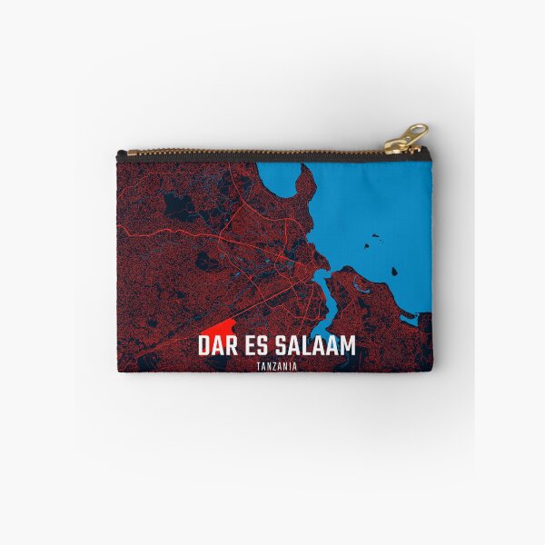 Item preview, Dar es Salaam Red & Blue Minimalist Map designed and sold by HomeLivingCo.