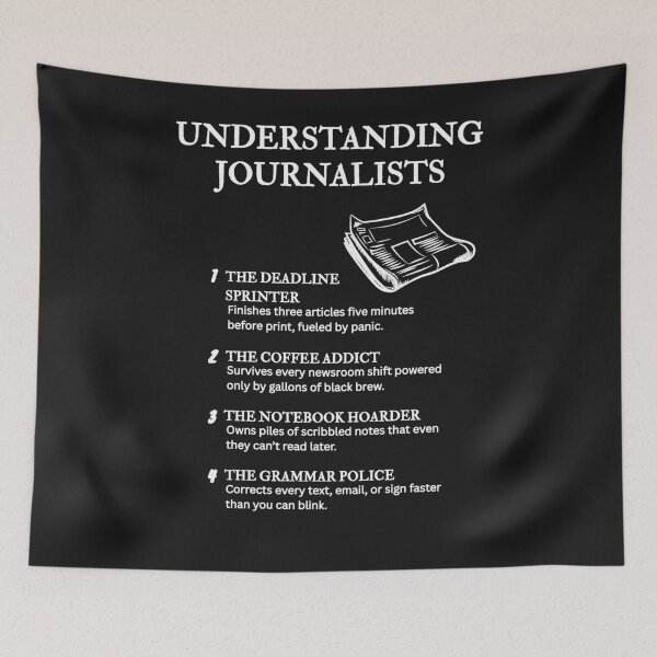 Item preview, Understanding Journalists – Funny Media Life Humor – Black designed and sold by PsyFlow35.